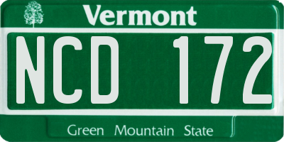 VT license plate NCD172