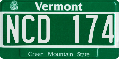 VT license plate NCD174