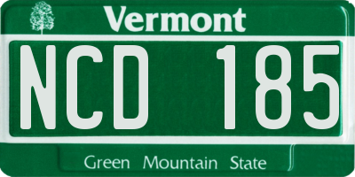 VT license plate NCD185