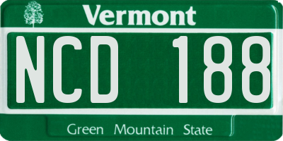 VT license plate NCD188