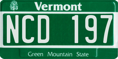 VT license plate NCD197