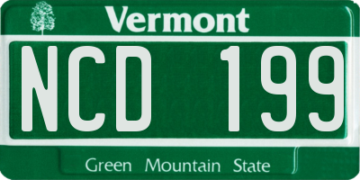VT license plate NCD199