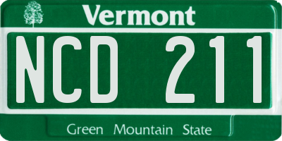 VT license plate NCD211