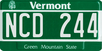 VT license plate NCD244