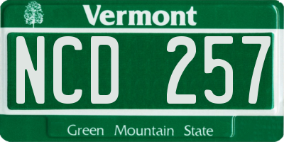 VT license plate NCD257