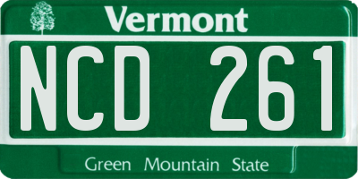 VT license plate NCD261