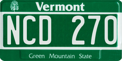 VT license plate NCD270