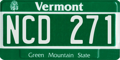 VT license plate NCD271