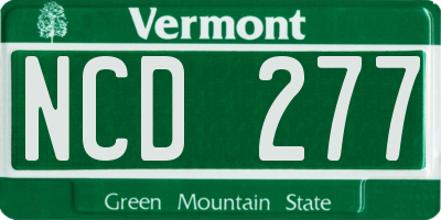 VT license plate NCD277