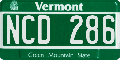 VT license plate NCD286