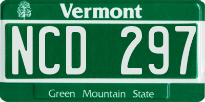 VT license plate NCD297