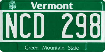 VT license plate NCD298