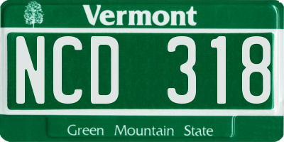 VT license plate NCD318