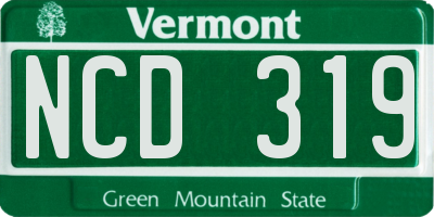 VT license plate NCD319