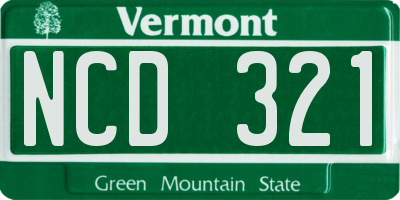 VT license plate NCD321