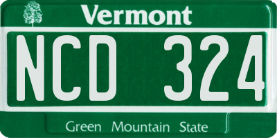 VT license plate NCD324