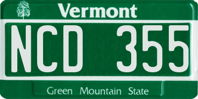 VT license plate NCD355