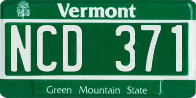 VT license plate NCD371