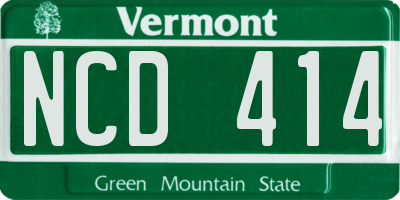 VT license plate NCD414