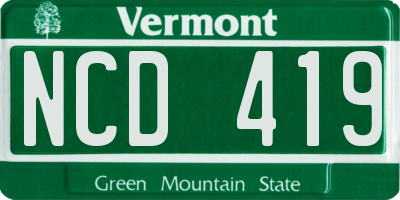 VT license plate NCD419