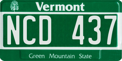 VT license plate NCD437