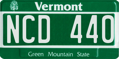 VT license plate NCD440
