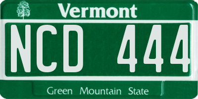 VT license plate NCD444