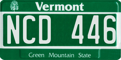VT license plate NCD446