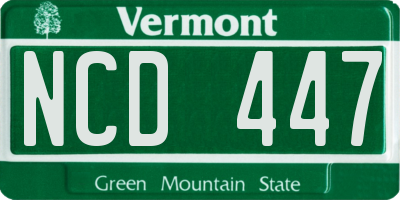 VT license plate NCD447