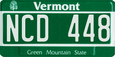 VT license plate NCD448