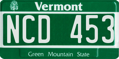 VT license plate NCD453