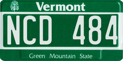VT license plate NCD484