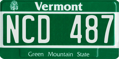 VT license plate NCD487