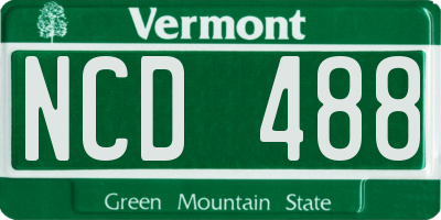 VT license plate NCD488