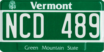 VT license plate NCD489