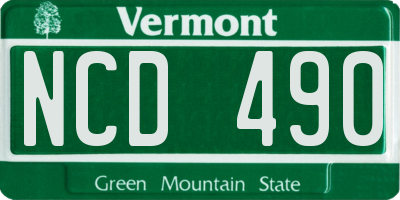 VT license plate NCD490