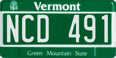 VT license plate NCD491
