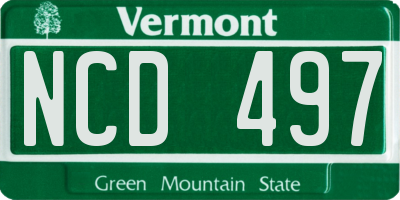 VT license plate NCD497