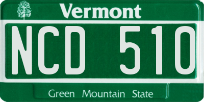 VT license plate NCD510