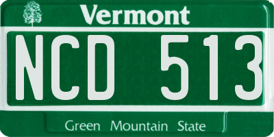VT license plate NCD513