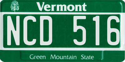 VT license plate NCD516
