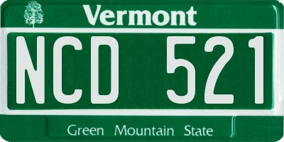 VT license plate NCD521