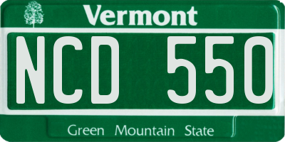 VT license plate NCD550