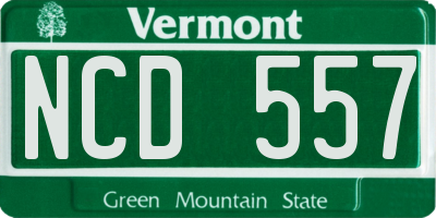 VT license plate NCD557