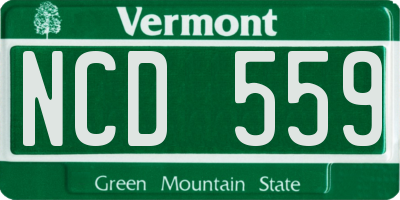 VT license plate NCD559