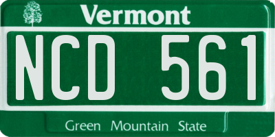 VT license plate NCD561