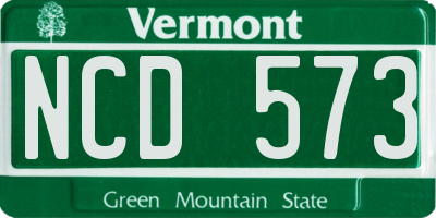 VT license plate NCD573