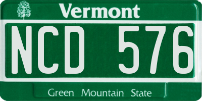 VT license plate NCD576