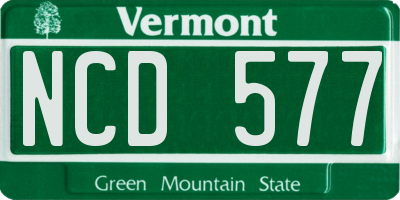 VT license plate NCD577