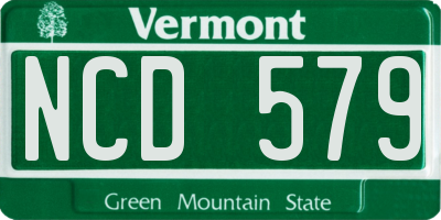 VT license plate NCD579